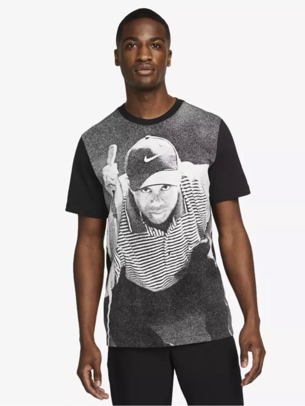 Nike Golf Tiger Woods "The Eyes Have It" Poster T-Shirt Black AOP